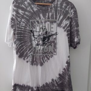 True Religion Black and White Tie-Dye Men's Tee